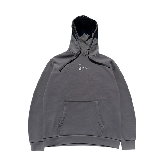 Grauer Karl Kani Script Hoodie Größe M vorne