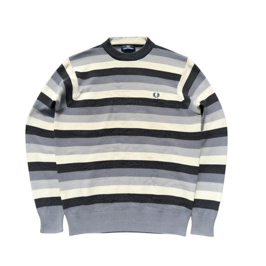 Gestreifter Fred Perry Strickpullover Größe S vorne