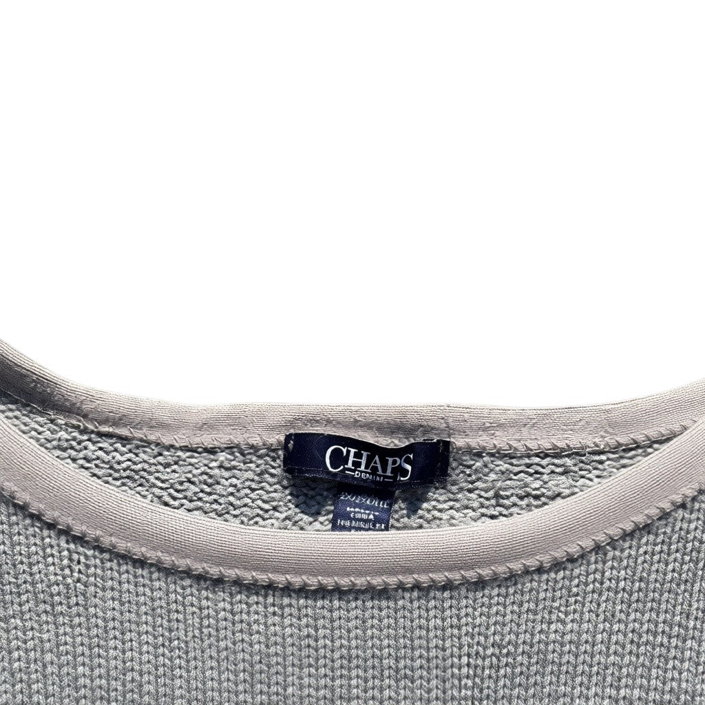 Chaps Denim Fair-Isle-Pullover Grau, Gr. XXL, Etikett