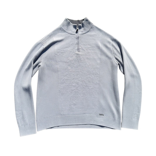Calvin Klein Quarter-Zip-Pullover Hellgrau, Gr. XS, Hauptbild