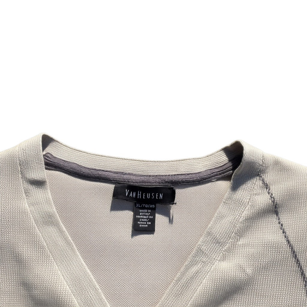 Van Heusen Argyle-Strickweste Creme, Gr. XL, Etikett