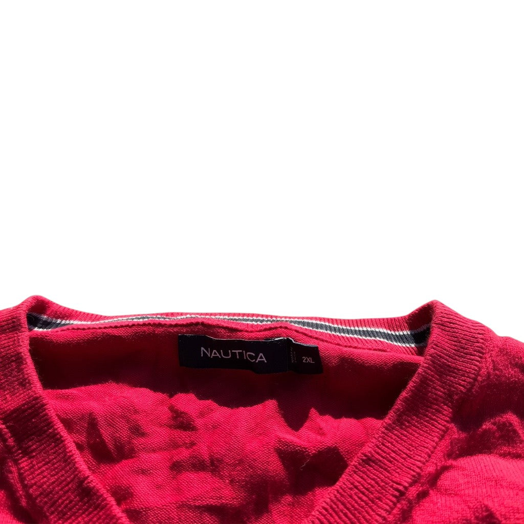 Nautica V-Neck-Pullover Rot, Gr. 2XL, Etikett