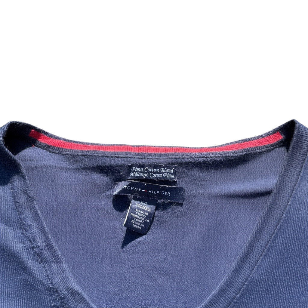 Tommy Hilfiger V-Neck-Pullover Navy, Gr. XXL, Etikett