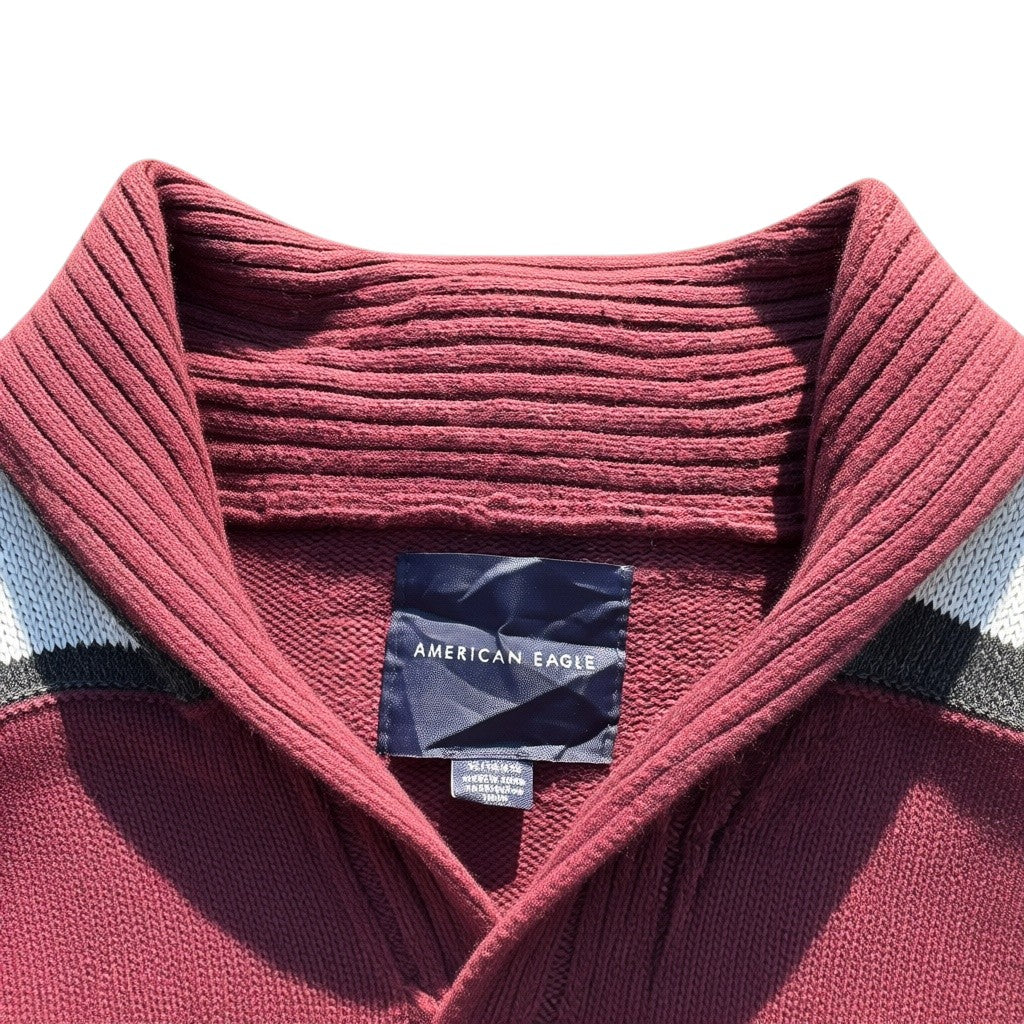 American Eagle Schalkragen-Pullover Bordeaux, Gr. unbekannt, Etikett