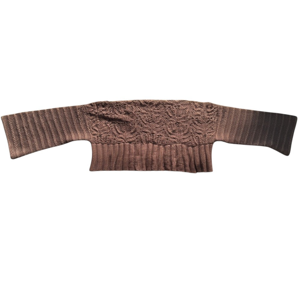 Brauner Cable-Knit-Bolero, Rückansicht