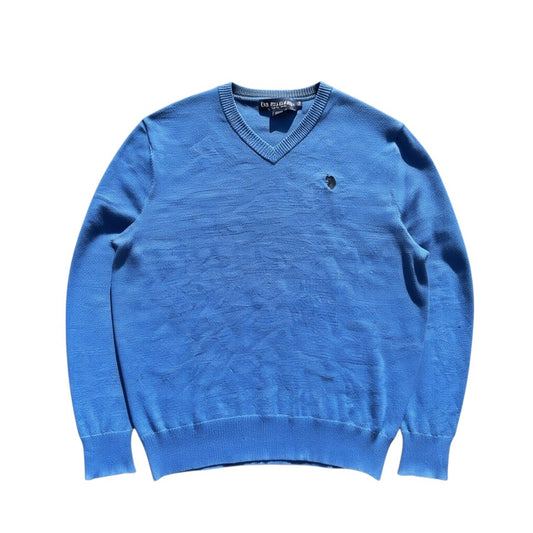 Blauer U.S. Polo Assn. V-Neck-Pullover, Vorderansicht