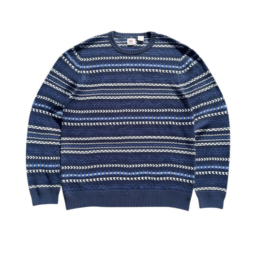 Levi's Fair-Isle-Pullover in Navy, Blau und Weiß, Vorderansicht