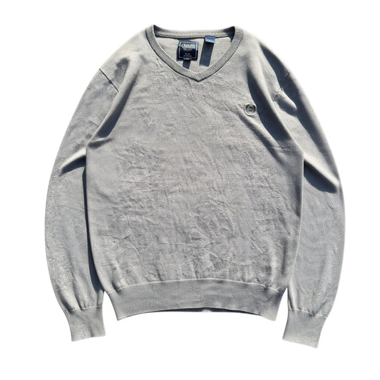 Grauer Chaps V-Ausschnitt-Pullover, Vorderansicht