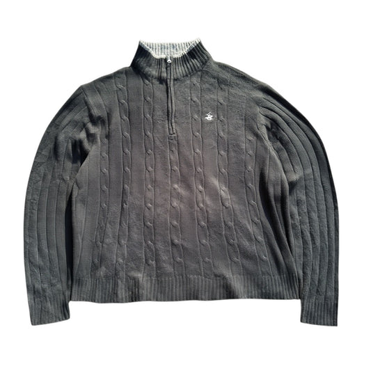 Beverly Hills Polo Club Quarter-Zip in Anthrazit, Vorderansicht