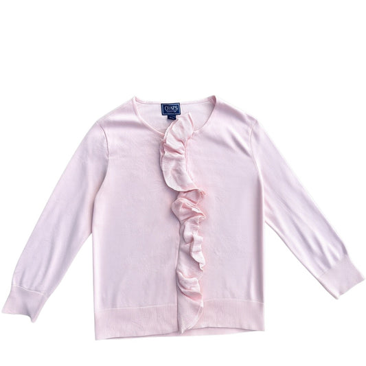 Chaps Classics Rüschenbluse in Hellrosa, Vorderansicht