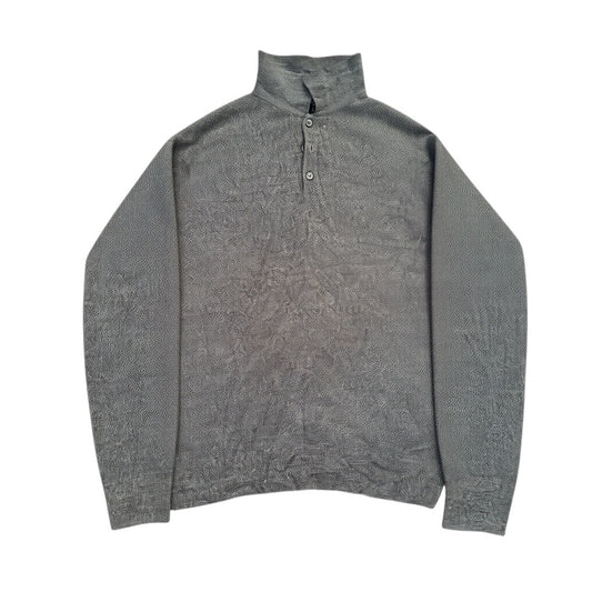 Dockers Pullover mit Knopfkragen in Anthrazit, Vorderansicht