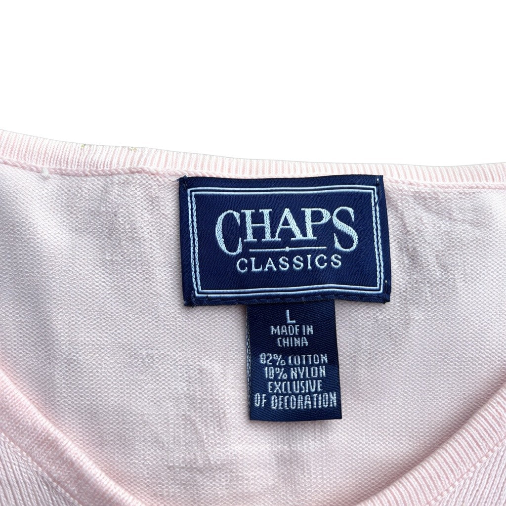 Chaps Classics Etikett mit Größe L und Materialangabe