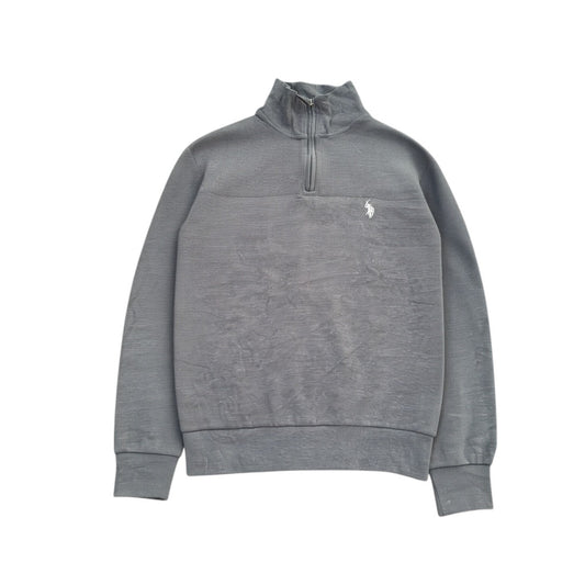 Grauer U.S. Polo Assn. Quarter-Zip Pullover vorne