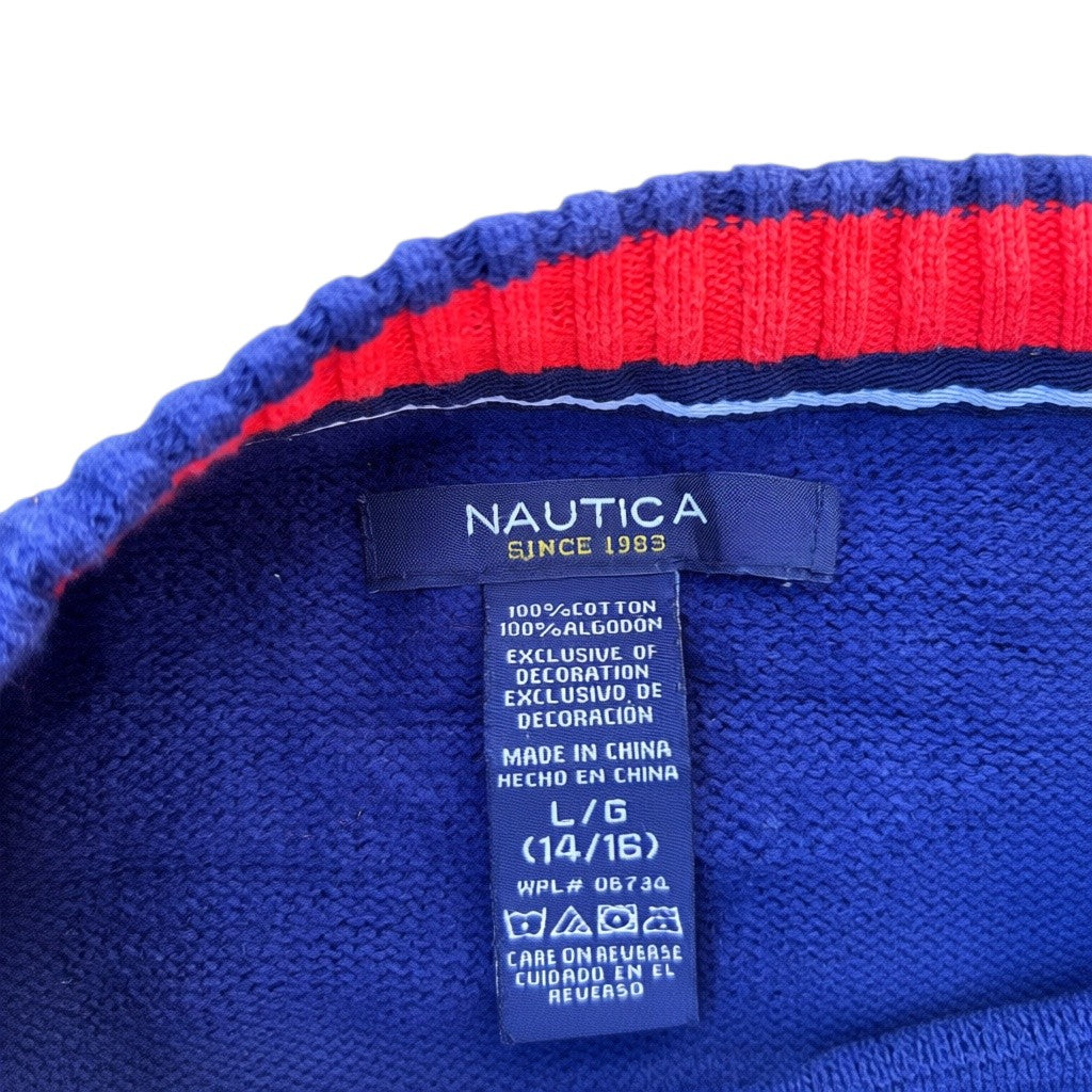 Nautica Etikett L G 14 16 und 100 Prozent Baumwolle