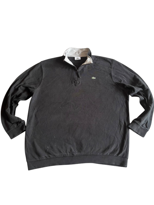 Lacoste Half-Zip Sweatshirt Schwarz/Creme, Gr. XL – Produktfoto 2
