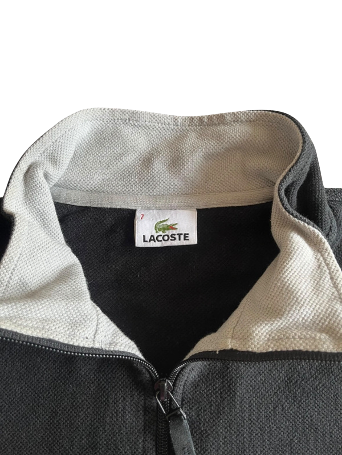 Lacoste Half-Zip Sweatshirt Schwarz/Creme, Gr. XL – Produktfoto 4
