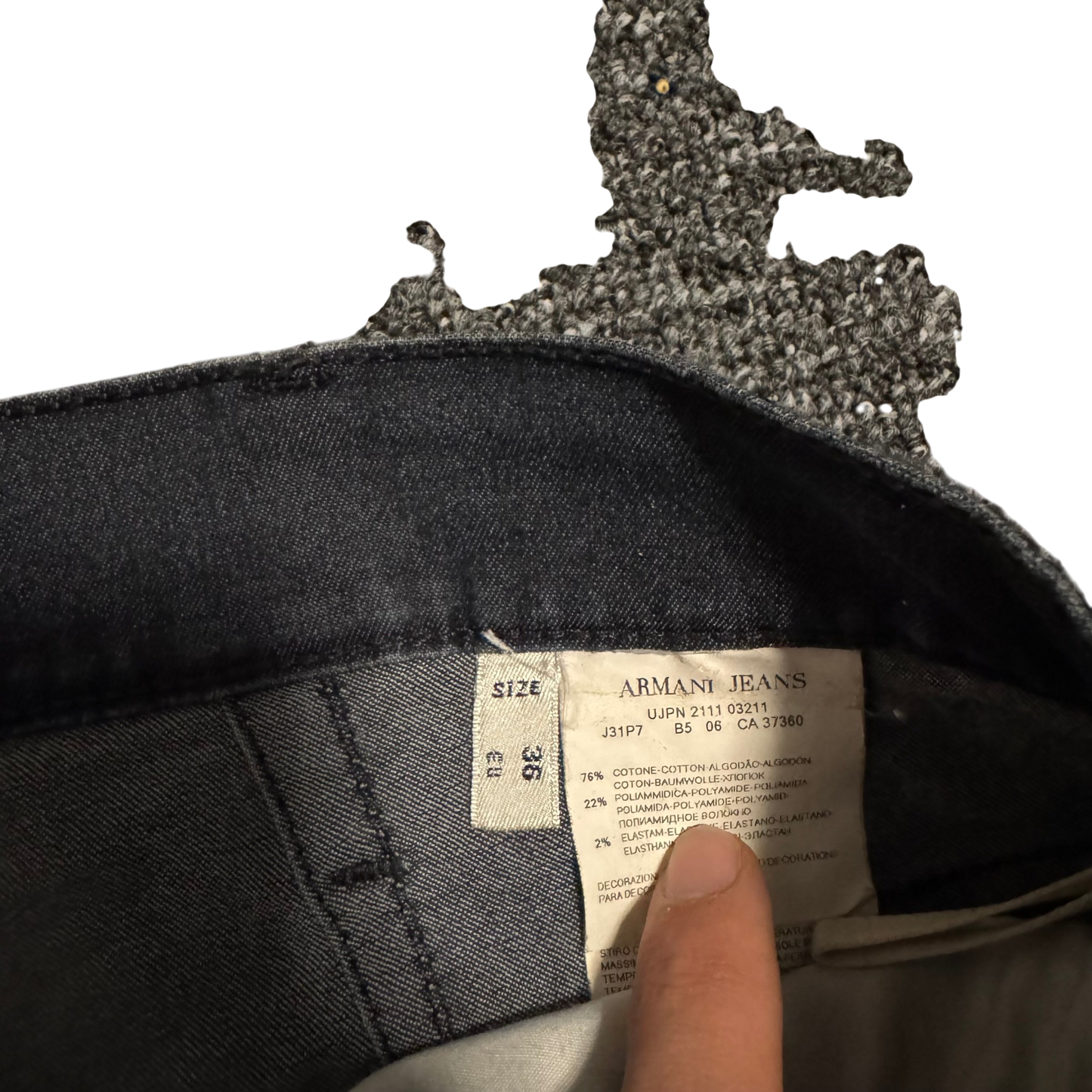 Armani Jeans Straight Dunkelgrau, Gr. W38 – Produktfoto 4