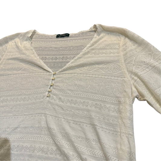 Lauren Jeans Co. Strukturstrickpullover — Creme · Größe Unbekannt – Detailansicht