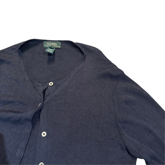 Lauren Ralph Lauren Strickpullover mit Kragen — Navy · M – Detailansicht