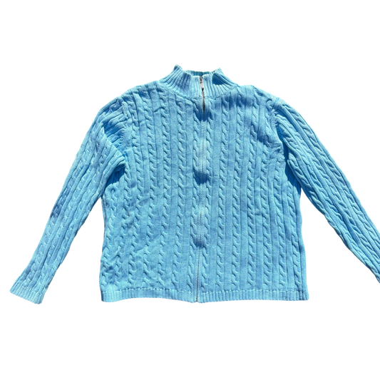 L.L.Bean Cable-Knit Full-Zip – Hellblau · XL Regular – Produktansicht