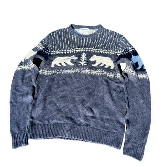 Old Navy Bear Fair-Isle Crewneck – Navy/Weiß · S – Produktansicht