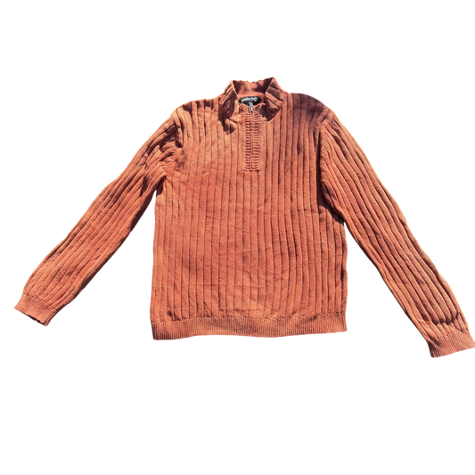 Solaris Ribbed Half-Zip – Rostrot · L – Produktansicht