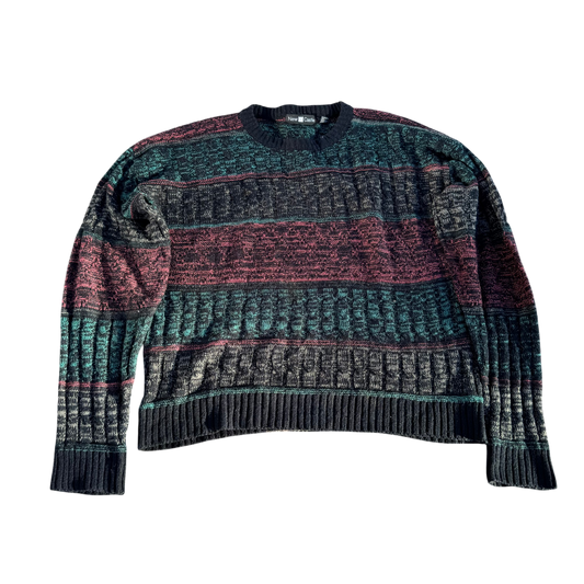 New Castle Patterned Crewneck – Grün/Bordeaux/Anthrazit · XL Tall – Produktansicht