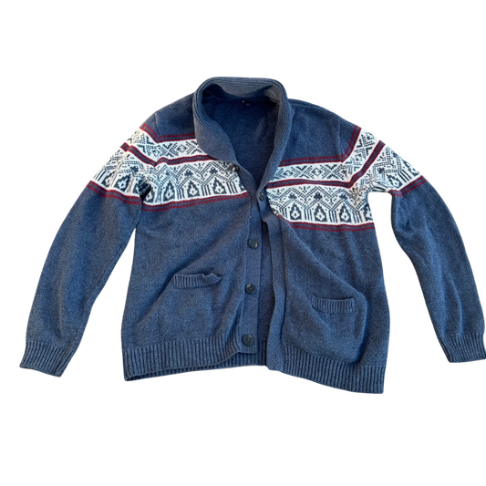 Gap Fair-Isle Shawl Cardigan – Navy/Weiß/Rot · XL – Produktansicht