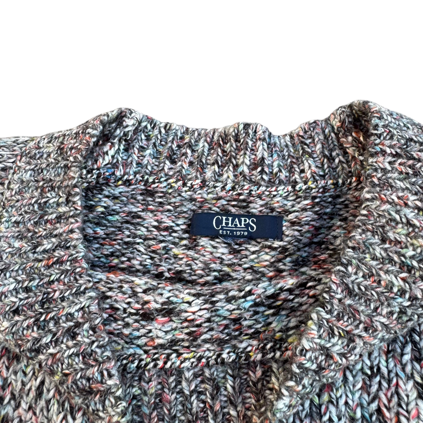 Chaps Mélange Crewneck – Grau/Mehrfarbig · Größe unbekannt – Marken- und Größenetikett