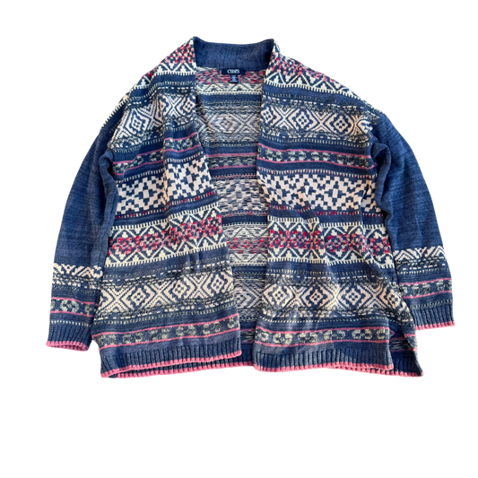 Chaps Fair-Isle Cardigan – Navy/Weiß/Rot · S – Produktansicht