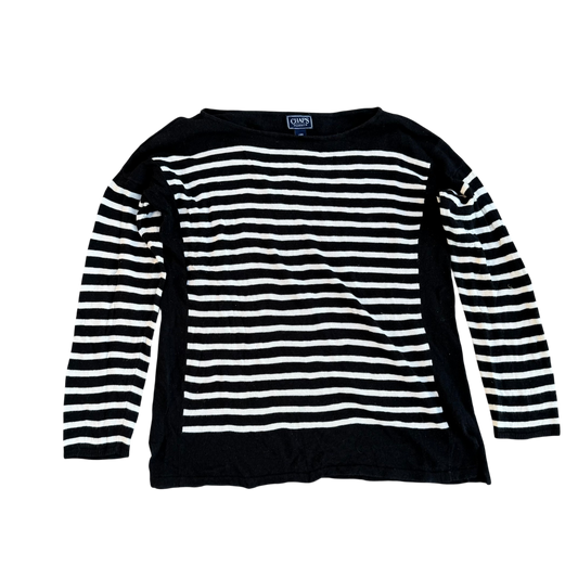 Chaps Classics Striped Crewneck – Schwarz/Weiß · L – Produktansicht