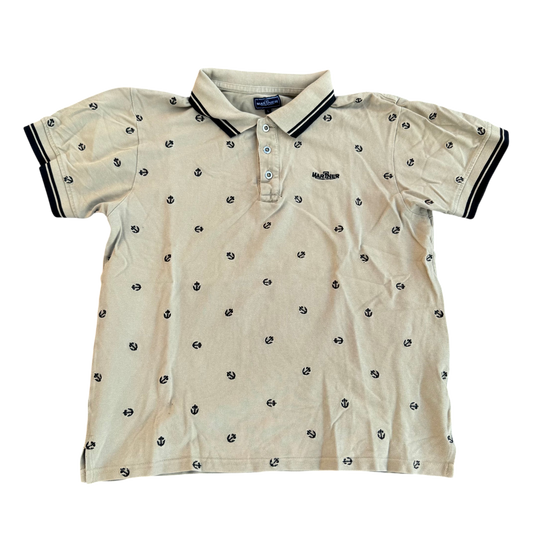 Mariner Anchor Print Polo – Creme/Navy · L – Produktansicht