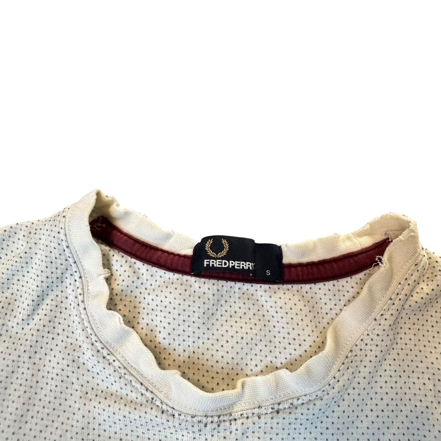 Fred Perry T-Shirt Weiß Größe S Label