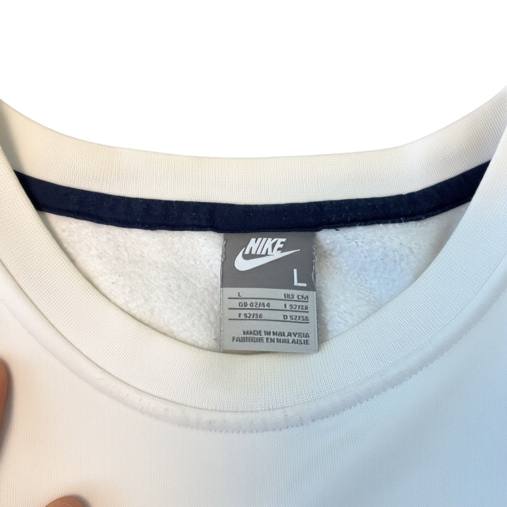 Nike Vintage Sweatshirt Weiß/Navy, Gr. L – Etikett