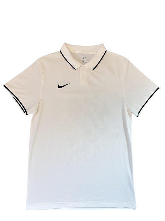 Nike Polo Weiß/Schwarz, Gr. XL – Vorderansicht