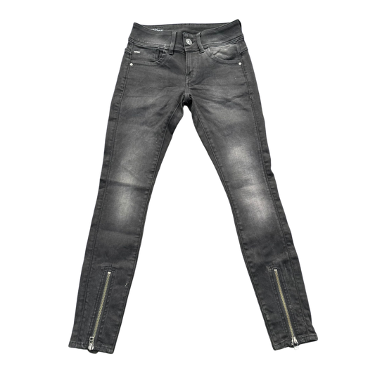 G-Star RAW Ankle-Zip Skinny Jeans Grau, Gr. W24/L30 – Vorderansicht