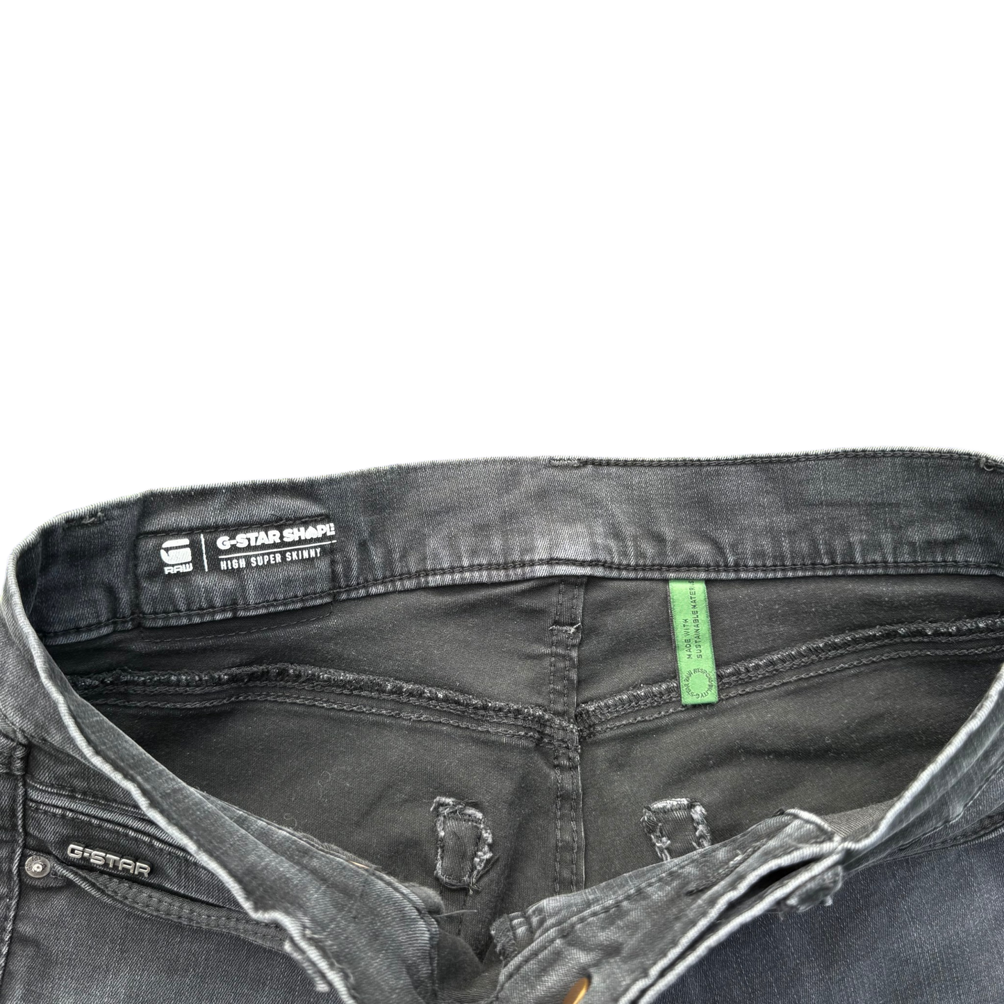 G-Star RAW Shape High Super Skinny Jeans Schwarz, Gr. unbekannt – Markenetikett