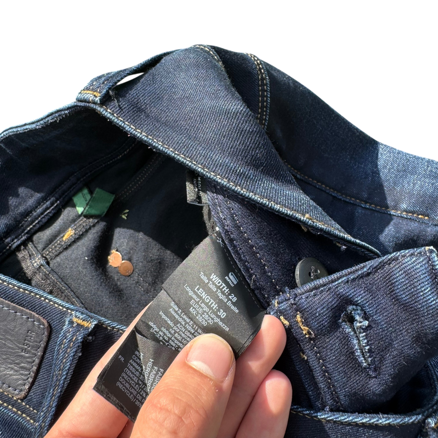 G-Star RAW Straight Jeans Dunkelblau, Gr. W28/L30 – Etikett