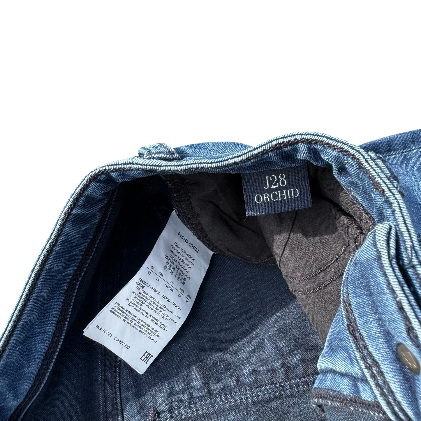 J28 Orchid Straight Jeans Blau, Gr. 25 – Etikett