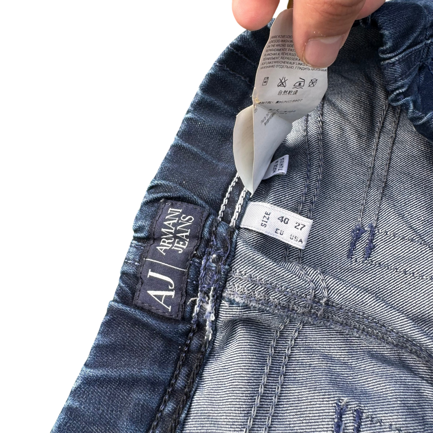 Armani Jeans Schlupfjeans Blau, Gr. 40 (W27) – Etikett