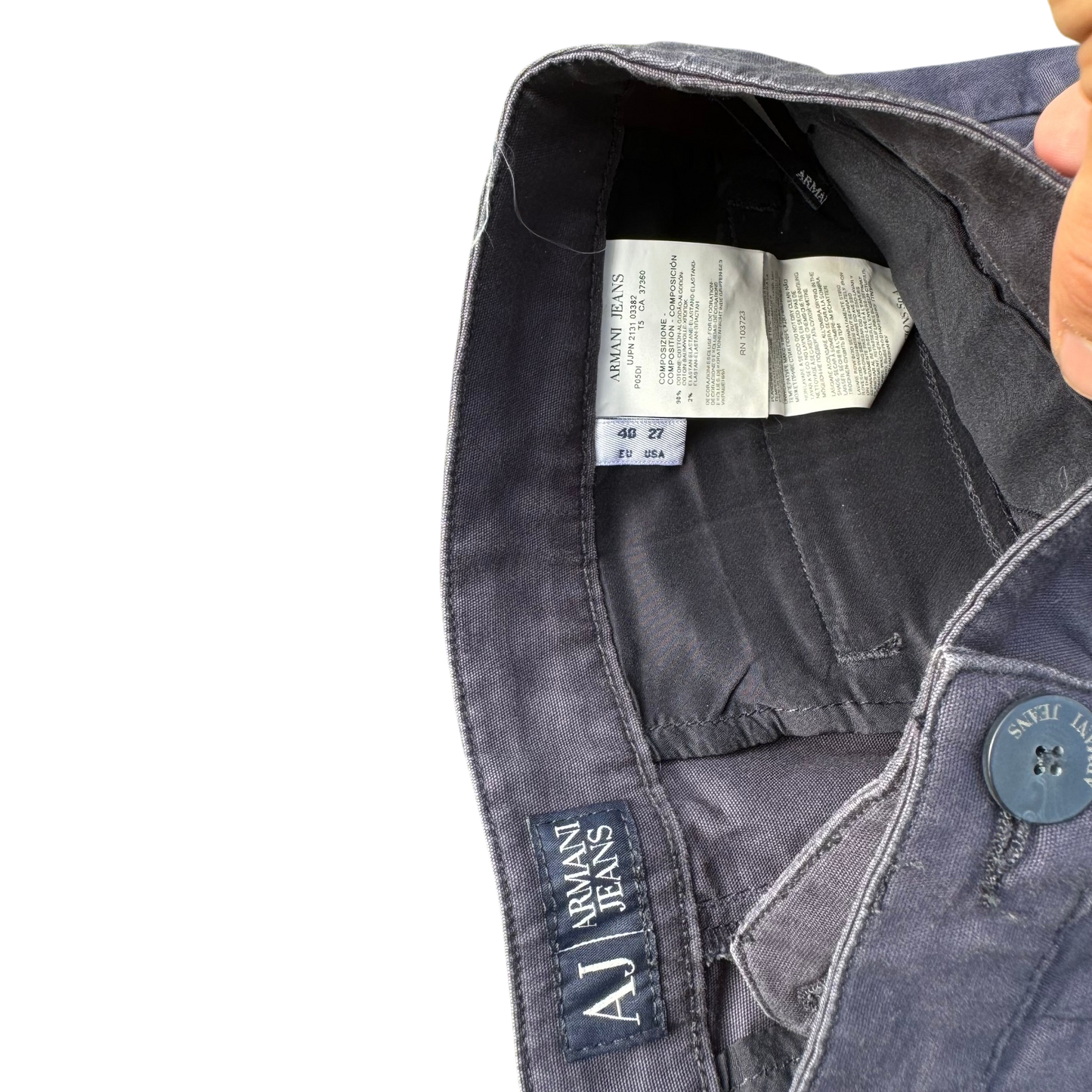 Armani Jeans Tapered Jeans Grau, Gr. 40 (W27) – Etikett