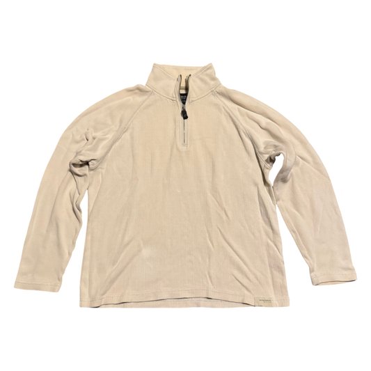 Nautica Quarter-Zip Pullover Creme, Gr. M – Vorderansicht