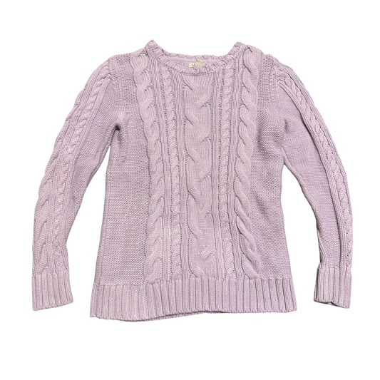 L.L.Bean Zopfstrick-Pullover Flieder, Gr. M Regular – Vorderansicht