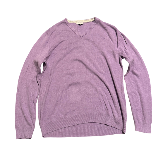 Calvin Klein V-Neck-Pullover Flieder, Gr. L – Vorderansicht
