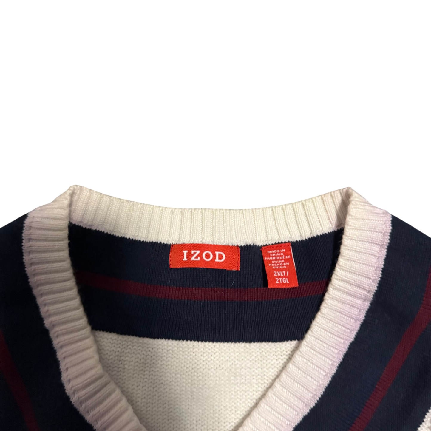 IZOD Zopfstrick-Pullunder Creme, Gr. 2XL Tall – Etikett