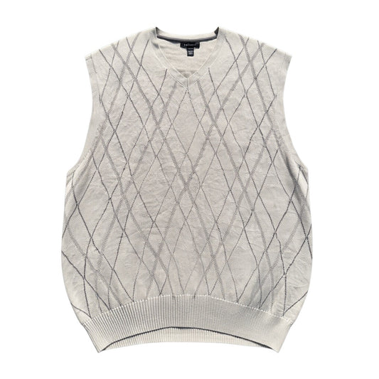 Van Heusen Argyle-Strickweste Creme, Gr. XL, Hauptbild