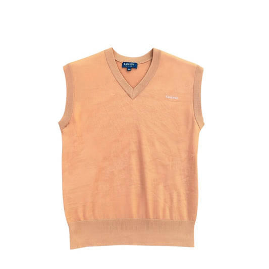 Apricotfarbener Lanvin V-Neck Strickpullunder vorne