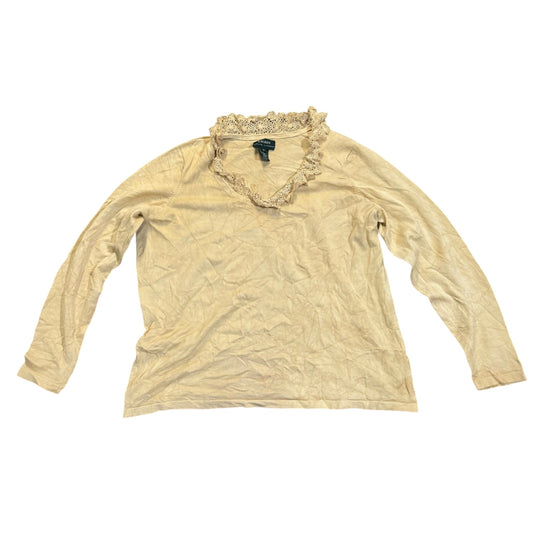 Lauren Ralph Lauren Spitzenpullover aus Seidenmix — Creme · 1X – Vorderansicht