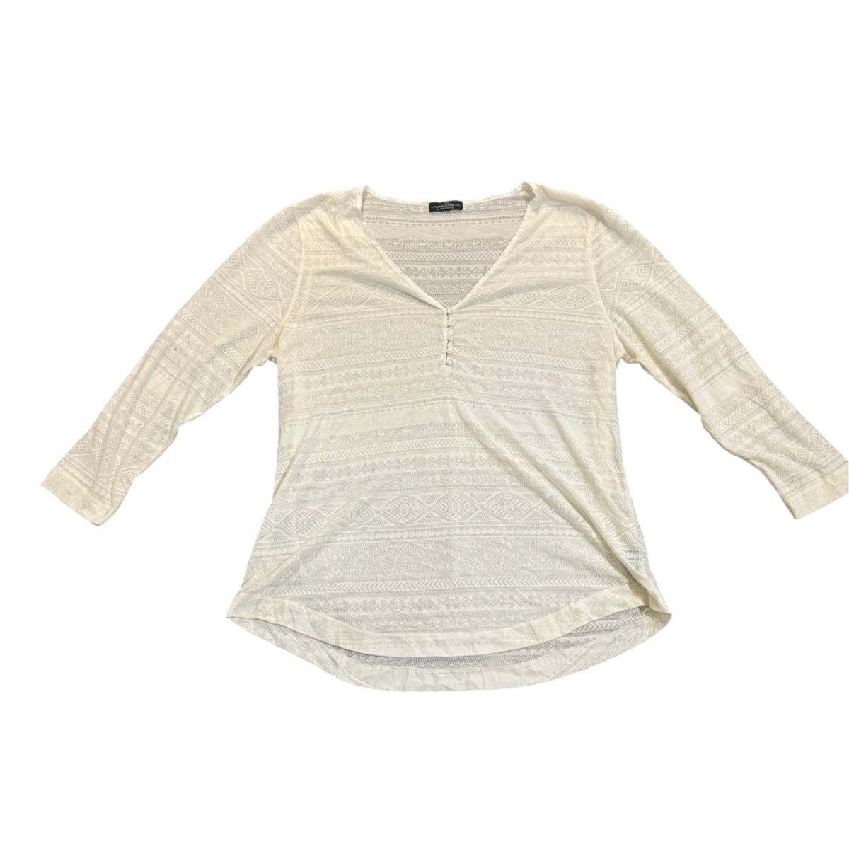 Lauren Jeans Co. Strukturstrickpullover — Creme · Größe Unbekannt – Vorderansicht