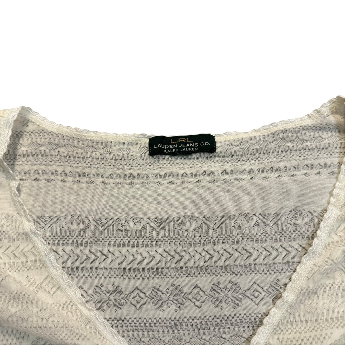 Lauren Jeans Co. Strukturstrickpullover — Creme · Größe Unbekannt – Etikett/Detail